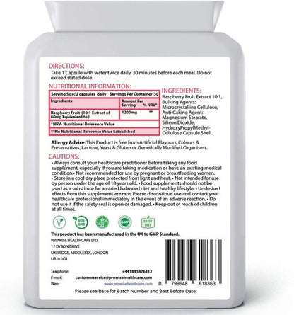 Pure Raspberry Ketones Super Strength 600mg – Natural Weight Management Boost!
